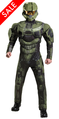 Discount Deluxe Teen Master Chief Halo 3 Jumpsuit Costume Molded Armor