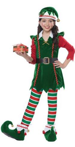 Girl's Festive Elf Costume