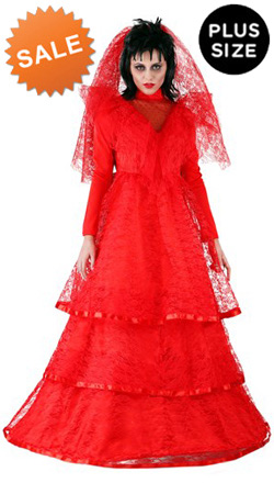 Plus Size Lydia Deetz Red Dress Costume