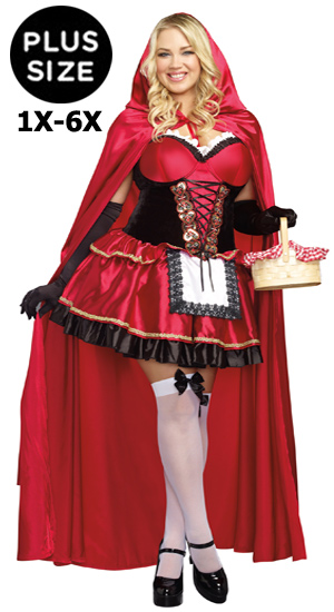 Sexy Plus Size Little Red Riding Hood Dress Costume