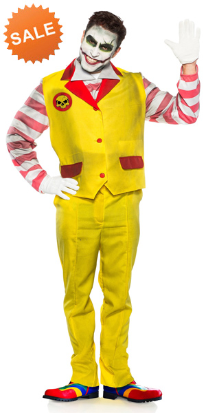 Fast Food Clown Evil Ronald McDonald Halloween Costume