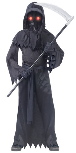 Kids Grim Reaper Costume with Glowing Eye Glasses