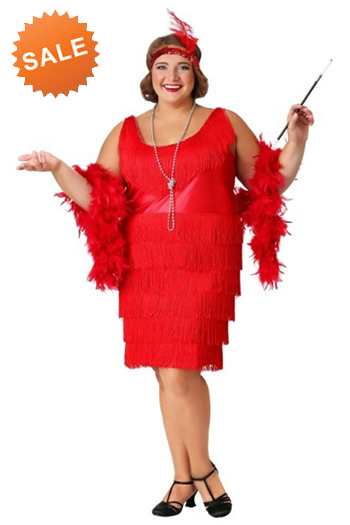 Plus Size Red Flapper Costume Dress