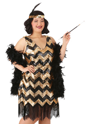plus womens dolled up flapper dress